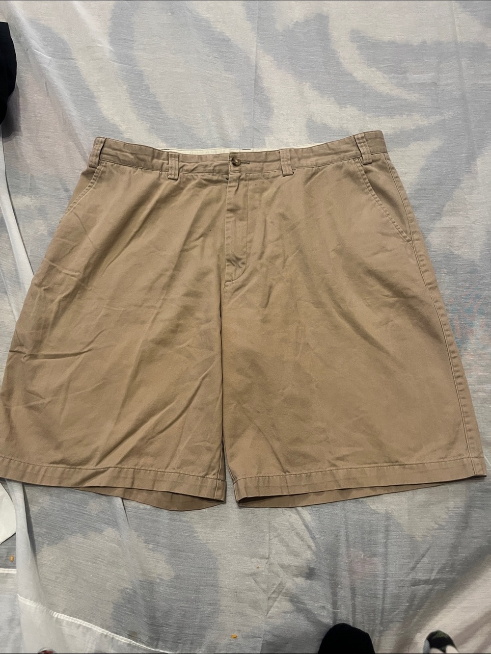 Geoffrey Beene Tan Flat-Front Cotton Shorts